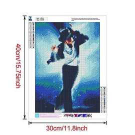 DIY 5D Diamond Painting Kit, Michael Jackson King Of Dance Full Diamond Embroidery Rhinestone Cross Stitch Arts Craft Supply for Home Wall Decor 30x40 cm