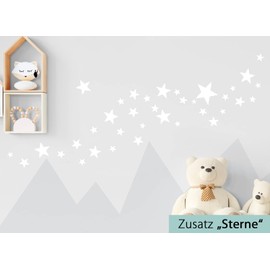 Little Deco DL675-Z1 Wall Sticker 60 Stars White Children's Room Wall Sticker Girls Boys Playroom Toddler Baby Room Wall Decoration Bedroom