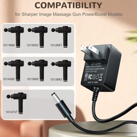 SoulBay 27V Charger for Sharper Image Massage Gun 1013985 2437599 1011666 1014747 1012667 1013002 1013983 1014392 Powerboost Cordless Massager AC DC Adapter Power Supply Replacement, 6FT Cord