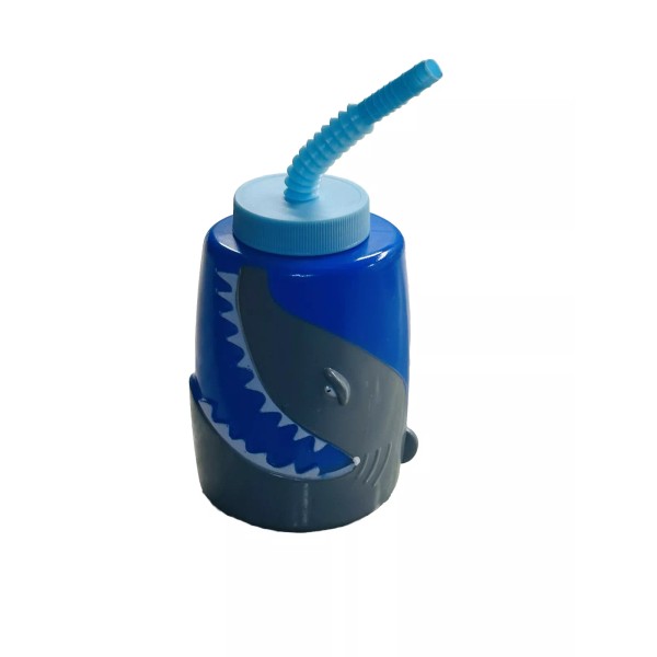Unbranded Fin-tastic Plastic Shark Sippy Cup 18oz-New W/Scratches Noted