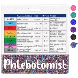 Plifal Phlebotomist Badge Buddy with Order of Blood Draw Reference Card - Phlebotomy Nurse Essentials Accessories for Hospital, Gold Horizontal ID Name Tag with Flash Card Cheat Sheet