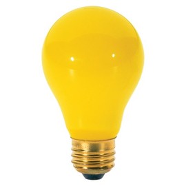 Satco S3938 60 Watt A19 Incandescent Yellow Bug Light Bulb, 2-Pack