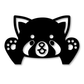 Red Panda Threatening Pose Cutting Sticker Decal (Black, Lesser Only)