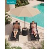 Outdoor Round Umbrella Side Table,3-in-1 Multi-Functional Use,Black