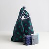 Portable foldable mini shopping cart mart market basket Pouch dark blue dot 4ea