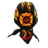 Fire Fighter Fireman Doo Rag Black Headwrap First In Last