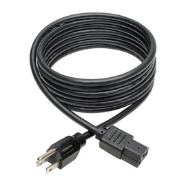 Tripp Lite Standard Computer Power Cord 10A,18AWG (NEMA 5-15P to IEC-320-C13) 10-ft.(P006-010) black
