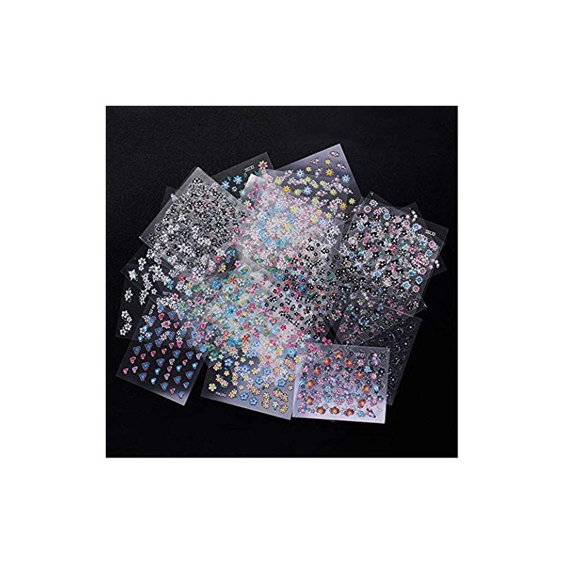 CJESLNA New 50 Sheets 3D Design Nail Art Sticker Tip