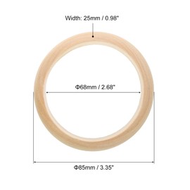 uxcell Wooden Bangle Bracelet, 8Pcs 85mm - Log Retro Macrame Rings, Unfinished Smooth Wood Circle, Wooden Rings for Crafts, Jewelry, DIY Making, Home Decor