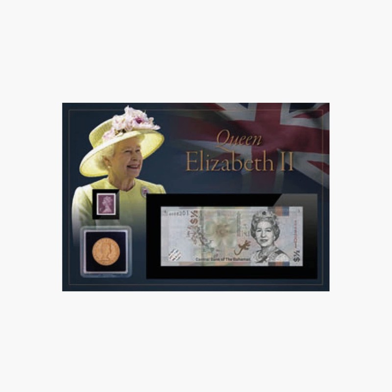 The Queen Elizabeth II Artefact Set Stamp Coin Note on