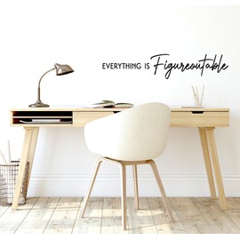 Everything is Figureoutable Wall Decal | 30 x 6 inches | Black Matte | Inspirational quote sticker for home and office - motivational decor for resilient Living - Vinyl Art - Positive Mindset Affirmation