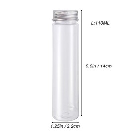 15pcs Plastic Test Tubes - 110ml Clear Test Tubes Flat-Bottomed Liquid Containers Candy Jars with Caps Candy Gumball Scroll Saw Tubes for Party Favors, Home Décor, Science Experiment