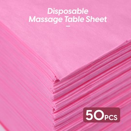 GEN'C BÉAUTY 100PCS 31 * 71'' Disposable Bed Sheets Non-Woven Fabric Massage Sheets, Bed Cover Breathable Soft and Confortable for Spa,Salon, Outdoors, Therapy (Pink)