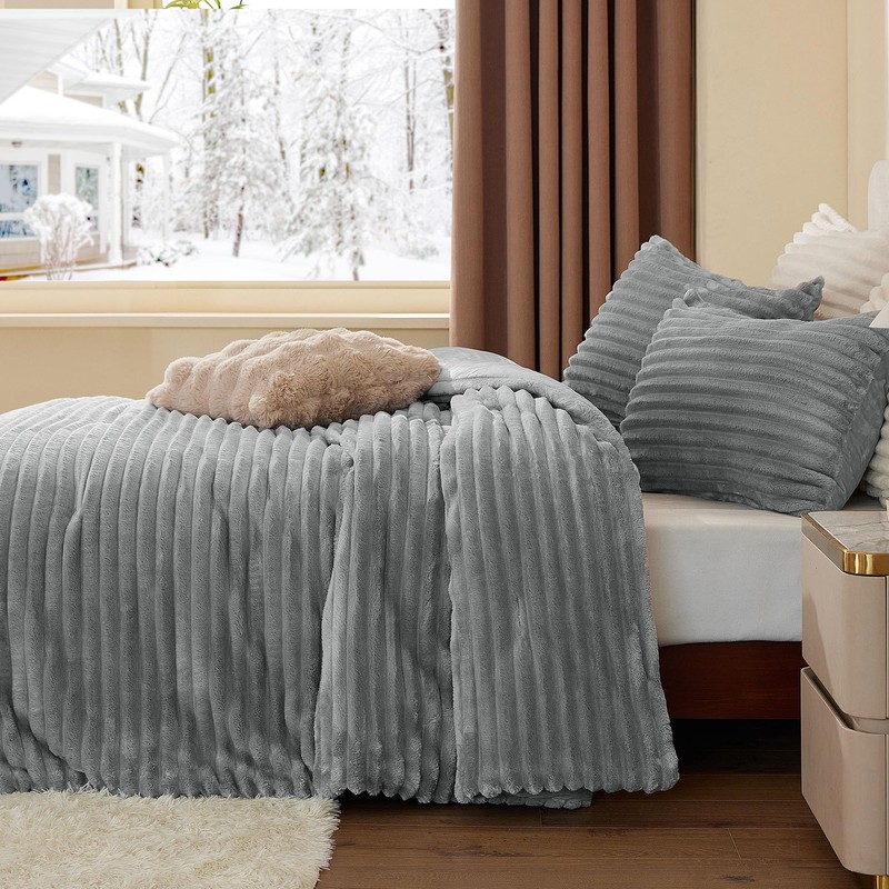 BEDELITE Fleece King Comforter Set -Super Soft & Warm Fluffy