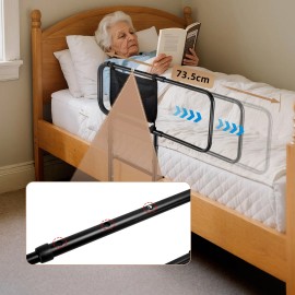 Adjustable Bed Rails Safety Bed Assist Rail for Adults Elderly w/ Storage Pocket