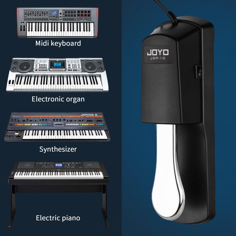 JOYO Sustain Pedal for Keyboard Piano Universal Metal Foot Controller