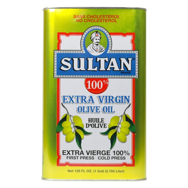 Sultan Extra Virgin Olive Oil, First Press, Cold Press, No Additives, No Preservatives, No Cholesterol, 128 FL. OZ