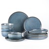 GBHOME Ceramic Dinnerware Sets for 4, 12 Pieces Stoneware Plates