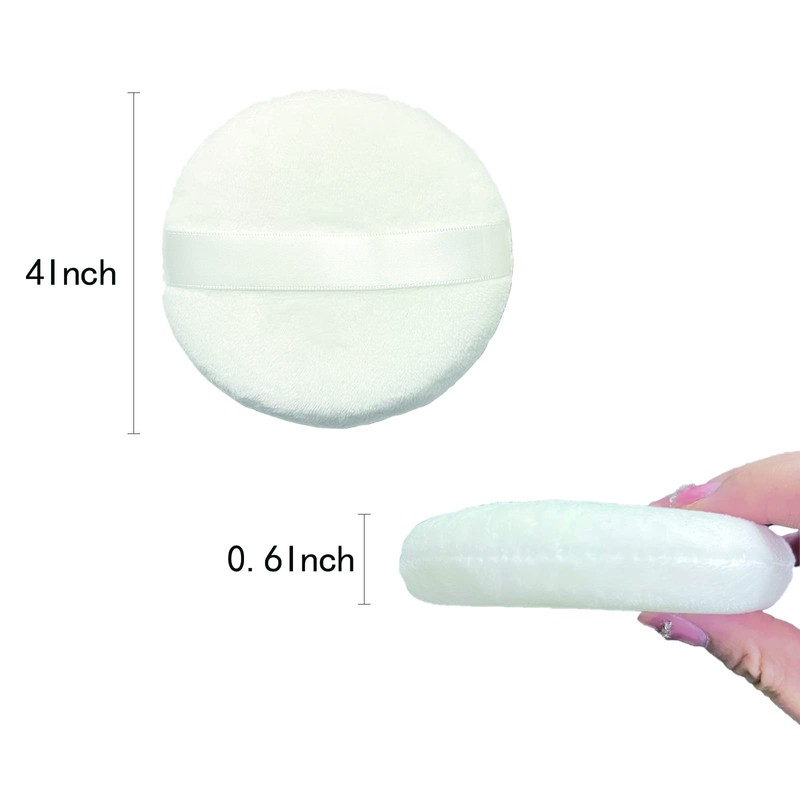 Topwon 4 Inch Powder Puff, Washable Large Body Powder Puff,