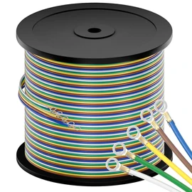 Enough Long 400FT 14 Gauge 5 Way Trailer Wire CCA Bonded Extension Cable, SAE J1128 Harness Trailer Color-Coded Primary Wire Spools for Trailer RV Camper Towing - Green/Yellow/Brown/White/Blue