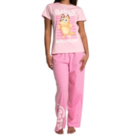 Bluey Pyjamas | Mummy Women Pyjamas | Cotton Women’s Nightwear | Mum Pjs | Pink XL
