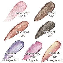 PHOERA Magnificent Metals Waterproof Liquid Glitter & Glow Eyeshadow Palette Shimmer Long Lasting Cosmetic Metallic Eye Shadow Pigment Makeup - 110 Unicorn Hype
