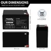 Miady 12V 12Ah Rechargeable Sealed Lead Acid Battery (2 Packs)