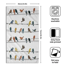 Rowley Birds - Juego de toallas de mano de 2,14 x 28 pulgadas, coloridas, bohemias, lindas, campestre, naturaleza, modernas, ultra suaves, para hotel, gimnasio, hogar, baño, decoración de cocina