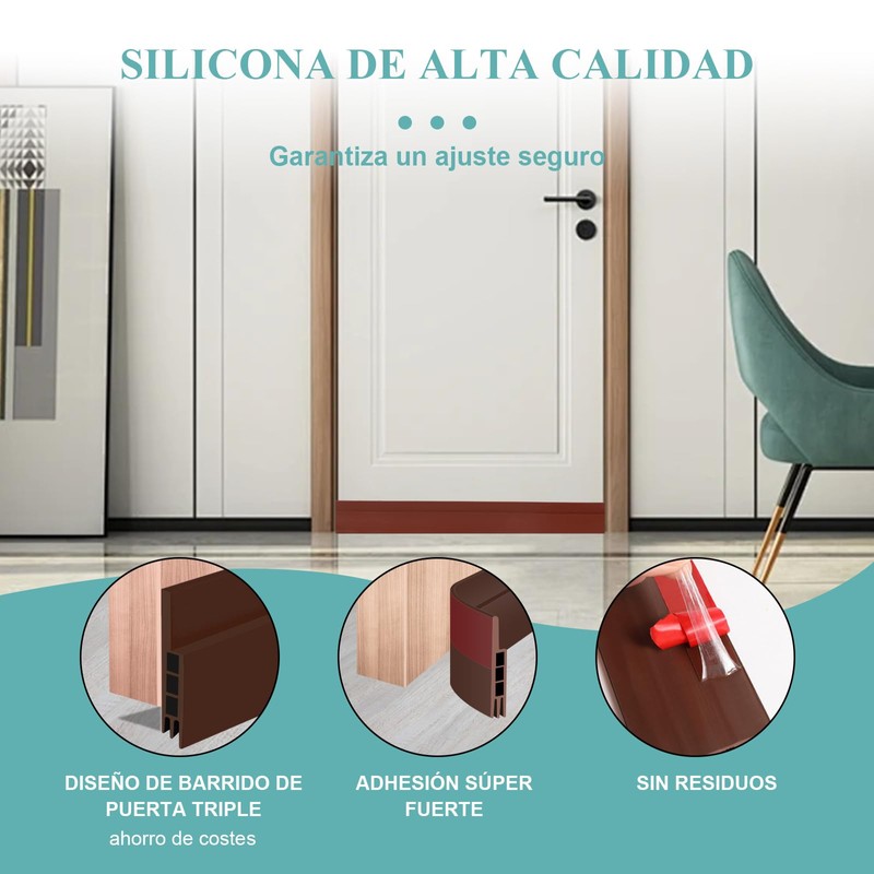 5M/16Ft Guardapolvo y Protector para Puerta de 3 Capas,Tira de