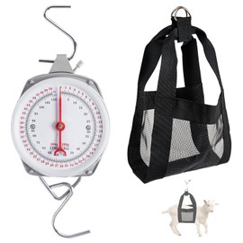 Yogayet Mechanical Hanging Scales 110lb/50kg, Calf Sling and Hanging Weight Scale 2 in 1 Kit, Weighing Sling for Calves Lambs Goats Newborn Livestock Dogs, High Accuracy Spring Dial Weight Scale