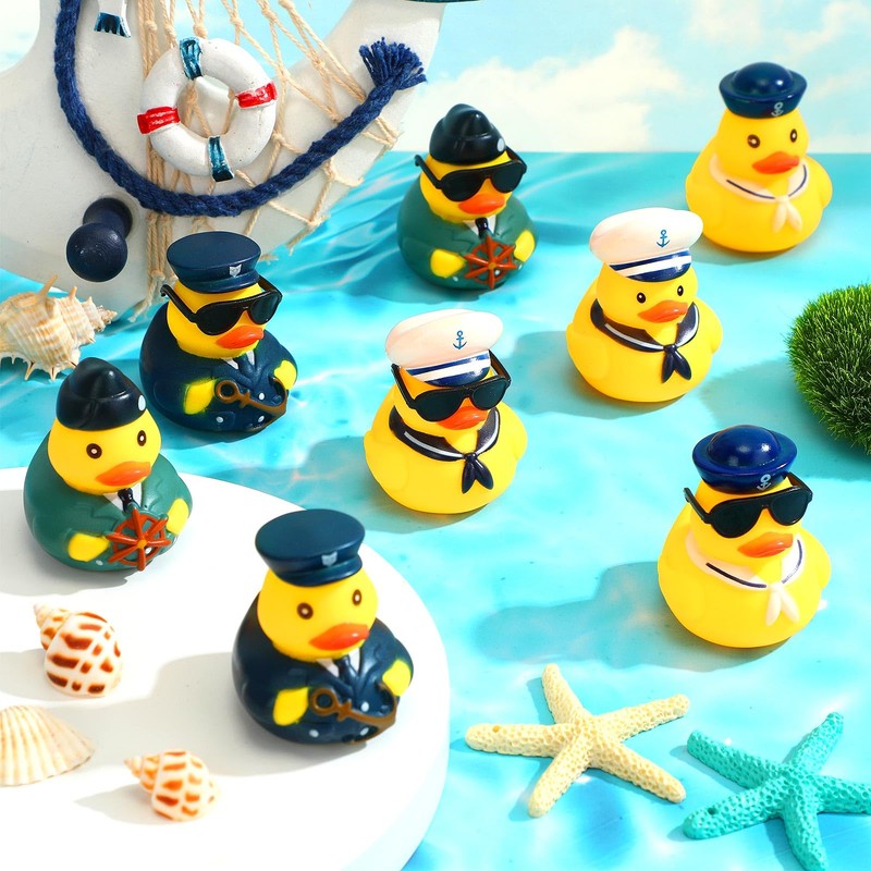 Motionchic 36 Pcs Cruise Ships Rubber Ducks Bulk with Sunglasses