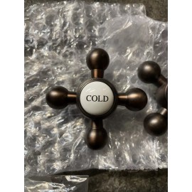 Signature Hardware  NEW SIGNATURE HARDWARE Metal & Porcelain Cross Handles Oil Rubbed Bronze