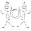 2Pcs Smiley Face Key Chain Sign Language Keychains for Women
