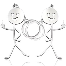 2Pcs Smiley Face Key Chain Sign Language Keychains for Women Men Cute Keychain Car Key Chains Key Pendant Couple Keychain