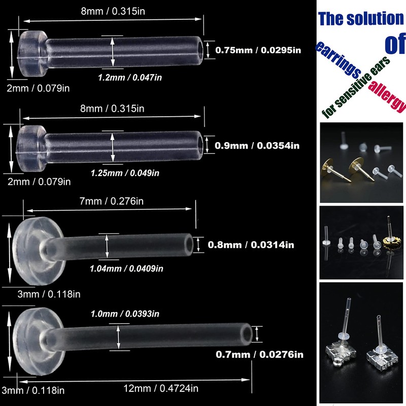 108 fundas de silicona para arete de alergia para orejas
