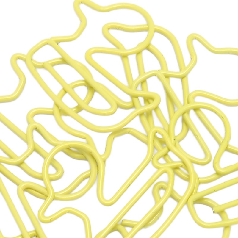 100Pcs Paper Clips Yellow Duck Shape Lightweight Portable Electroplating Process