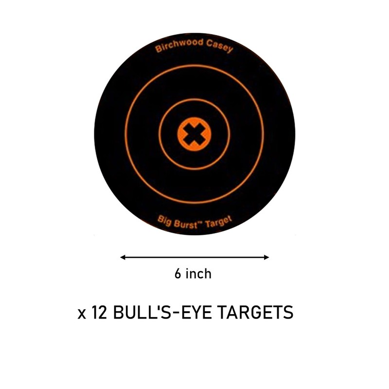Birchwood Casey Big Burst 6-Inch Bull's-Eye, 12 - 6-Inch Revealing