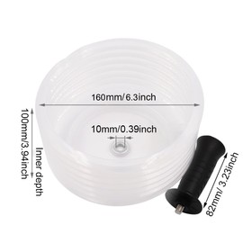 Kisbeibi Drill Dust Cover, Saw Dust Bowl Drill Ash Bowl Drywall Dust Collector With Handle Drill Dust Catcher Hole Saw Dust Cover for Installing Recessed Lights, Works with Hole Saws(160mm)