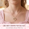 Esrial Granddaughter Daughter Gifts Heart Cross Necklace Gifts