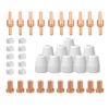 Reboot Plasma Cutting Torch PT31 Consumables Kits 40 PCS Red Copper Extended Long Tip Electrode Nozzles for Cut 40/Cut 50 PT31 LG40 40A Cutting Torch (Touch ARC Cutter Consumables)