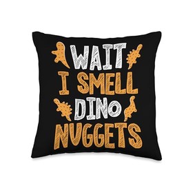 Dino Nuggets Enthusiast Dinosaur Chicken Delight Dino Nugs Throw Pillow