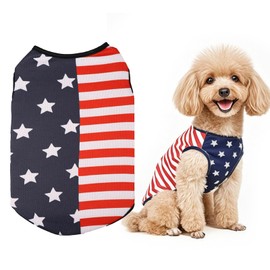 4th of July Dog American Flag Costume - Pet Summer Cooling Vest, Puppy Cute Shirt for Independence Day Flag Day Festivals Celebration, 1 Pcs (Large)