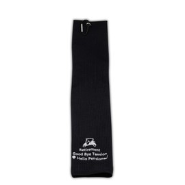 PXTIDY Retirement Golf Towel Good Bye Tension Hello Pension Embroidered Golf Towel with Clip Golfer Gift Golf Retirement Gifts for Men or Women(Black)