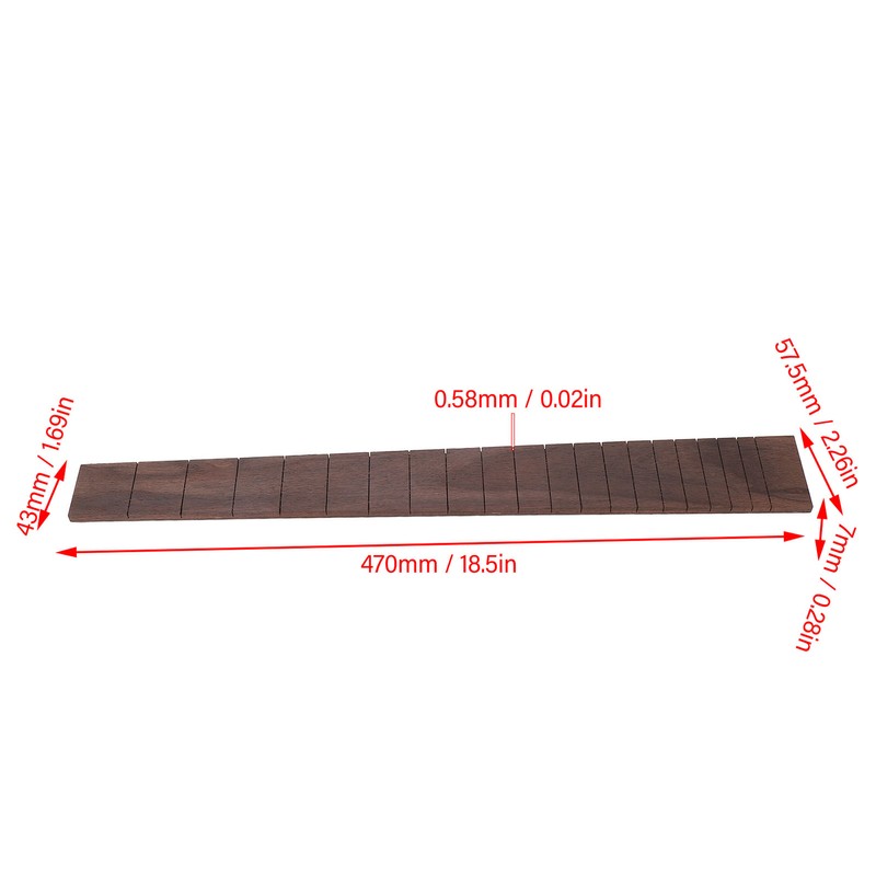 Unfinished Guitar Fretboard Fingerboard Rosewood Unfinished Guitar Neck Replacement for