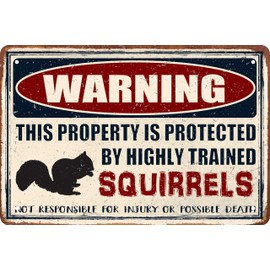 LMDDFZS Funny Squirrels Decor Vintage Metal Tin Signs Plaque Wall Decor Bar Pub Man Cave Club Novelty Bathroom Toilet Retro Parlor Posters Cafe Store Garage Rule 8x12 In