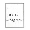 Stupell Industries He is Risen Phrase Rustic Pattern Minimal Text,