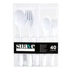 PLASTICPRO 80 Pieces Plastic Silverware Suave Elegant Premium Heavy Duty