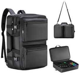 DJ Mixer Case Compatible with RODECaster Pro, RODECaster Pro II,RODECaster Duo, DJ Backpack with Multi-Pockets for DJ Equipment,Audio Mixer Travel Case Bag|Rodecaster Pro 2 Case for Podcast Equipment