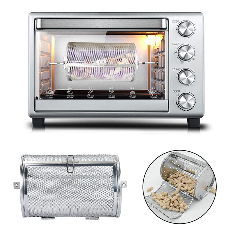 Mochiglory Rotisserie Oven Basket Grill Roaster Drum Stainless Steel Roast