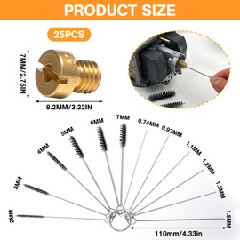 UTMACH 25 Pieces M5 Carburettor Nozzle Main Nozzle Set with 12 Cleaning Needles Main Nozzle Set 55-115 M5 Accessories Carburettor Nozzle Set Carburettor Nozzle Set Main Nozzle Set for Scooter